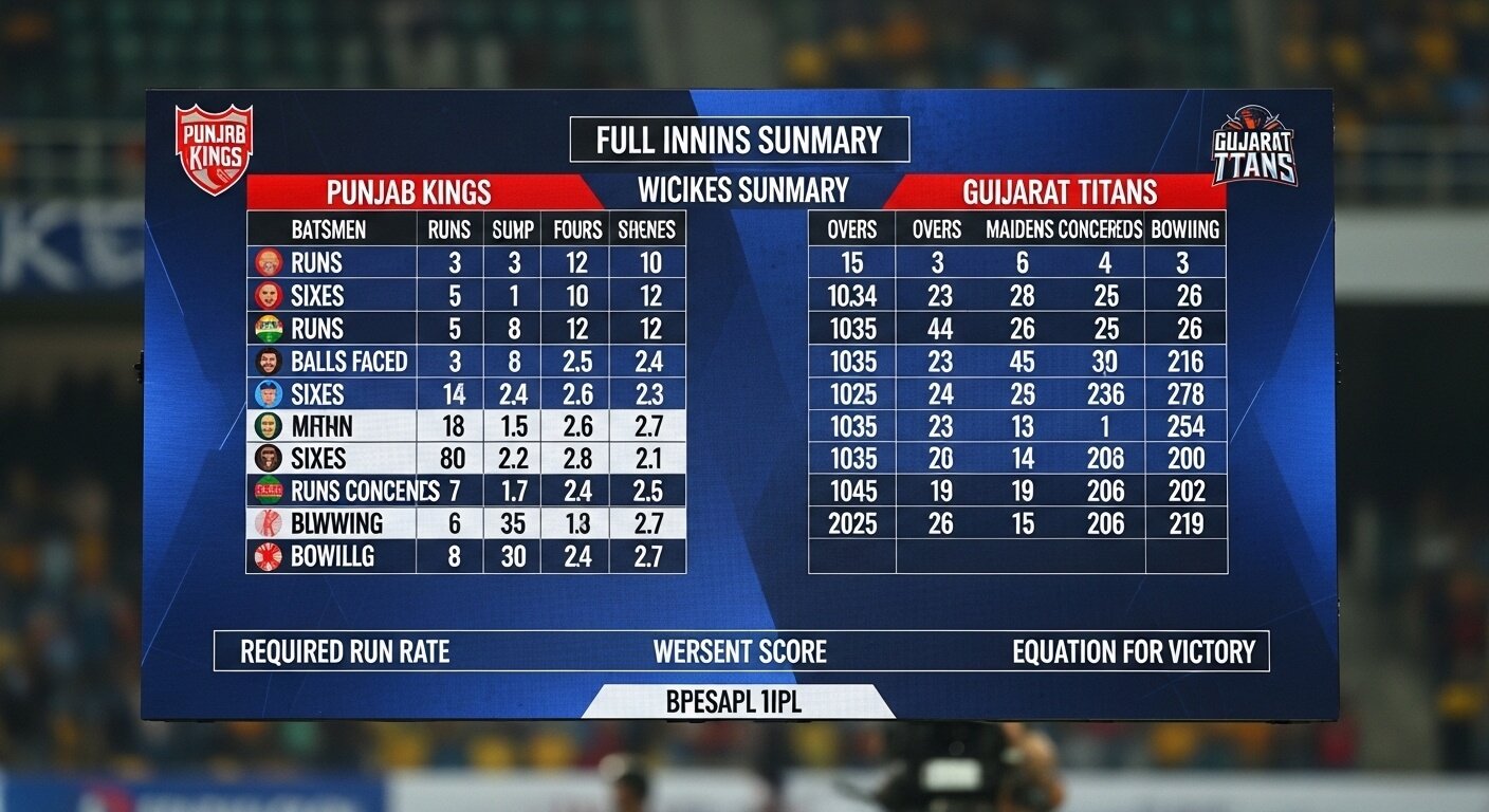 Punjab Kings vs Gujarat Titans Match Scorecard: What Happened, Key Moments, and What It Means 2 Understanding the Punjab Kings vs Gujarat Titans Match Scorecard